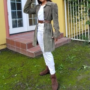 Vintage leather  trench coat
